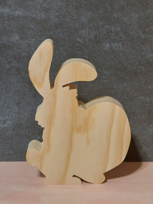 Unfinished Wooden Easter Bunny Cutout