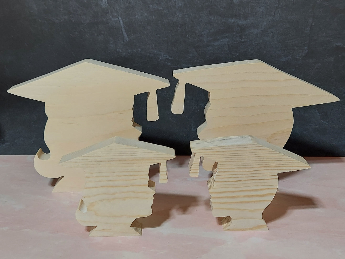 Unfinished Wooden Graduation Head Cutout