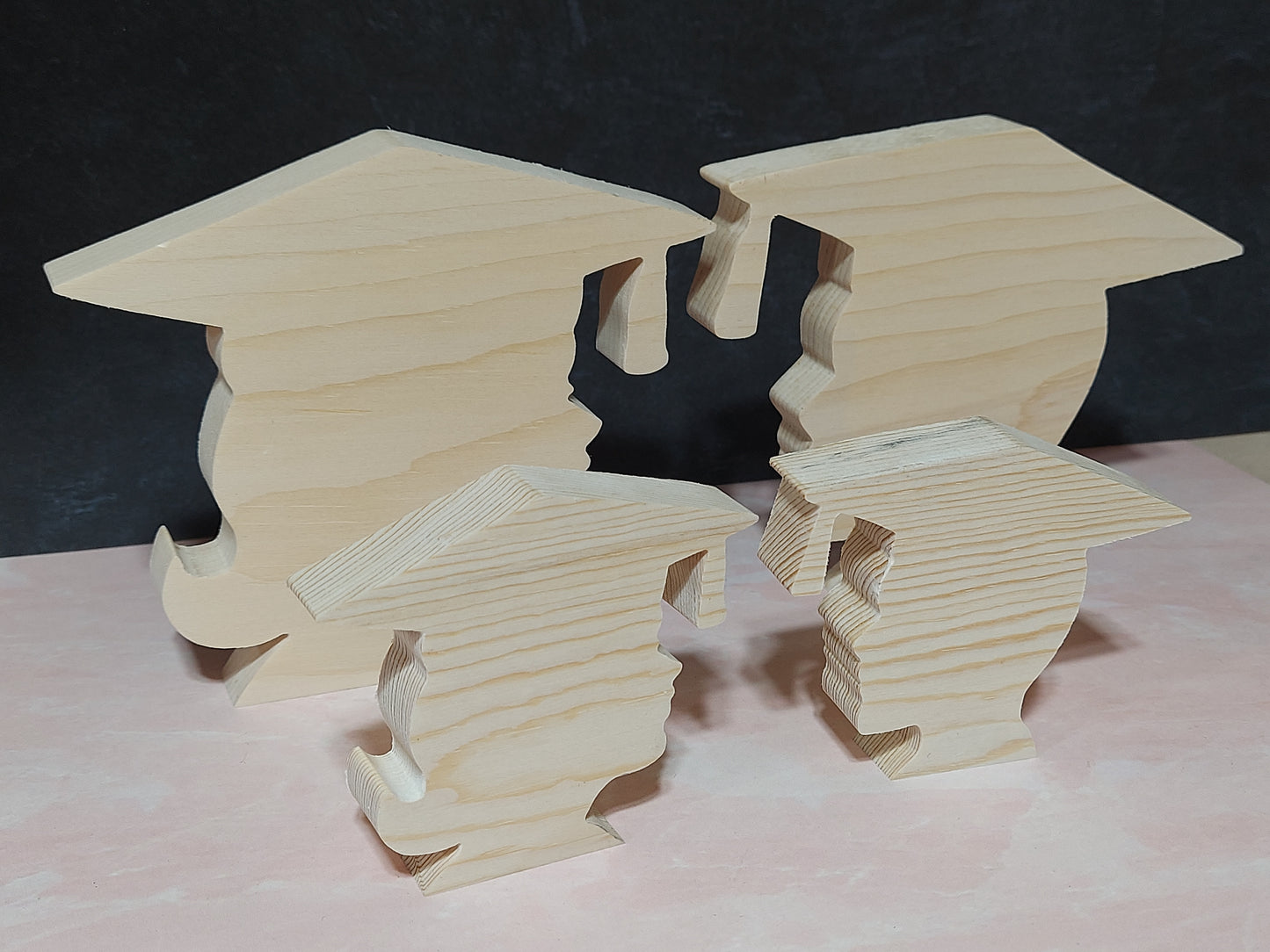 Unfinished Wooden Graduation Head Cutout