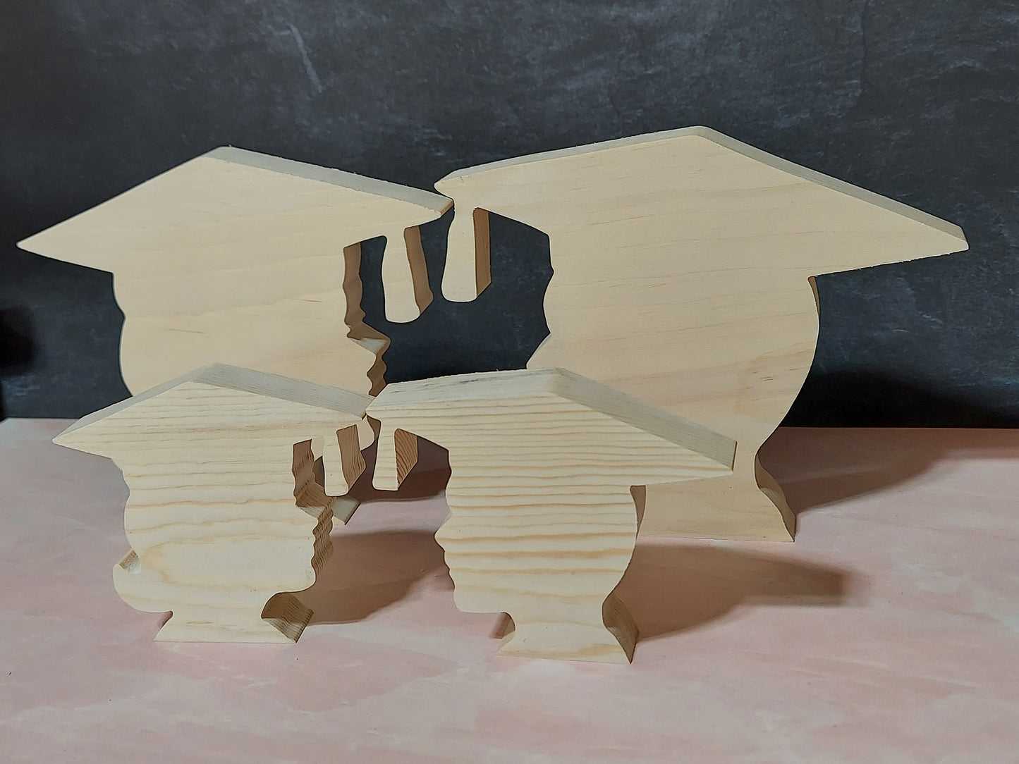 Unfinished Wooden Graduation Head Cutout