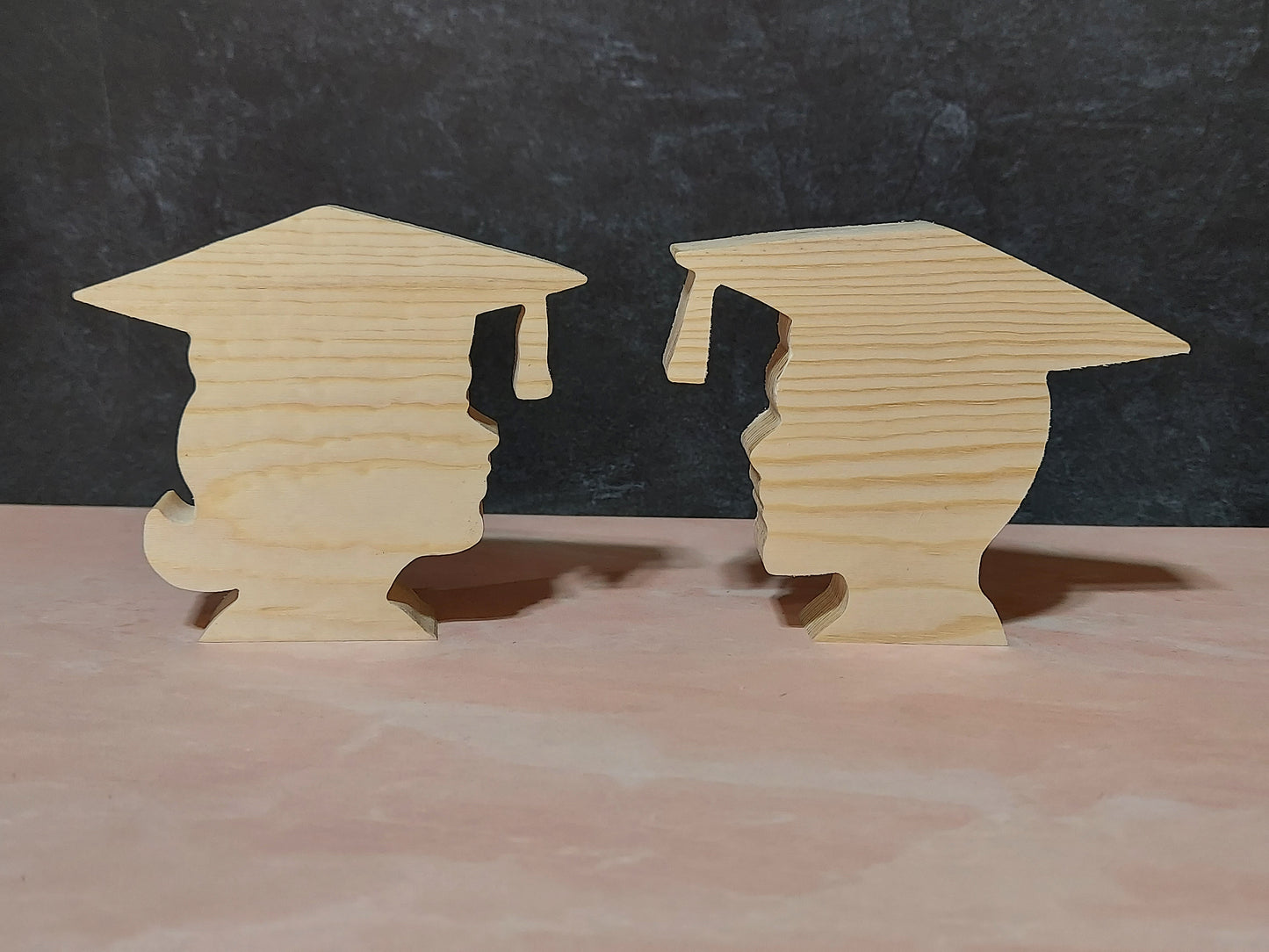 Unfinished Wooden Graduation Head Cutout