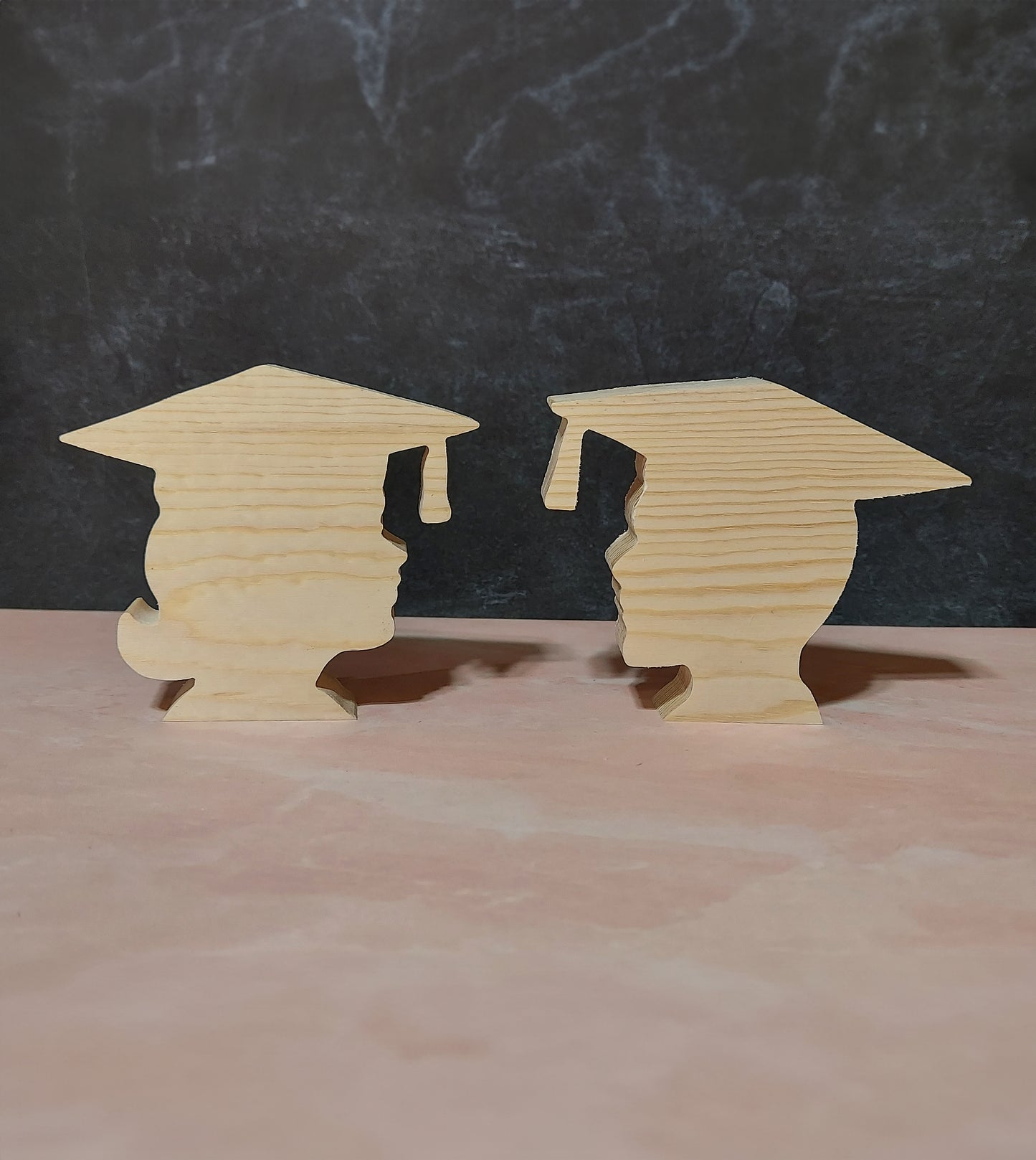 Unfinished Wooden Graduation Head Cutout