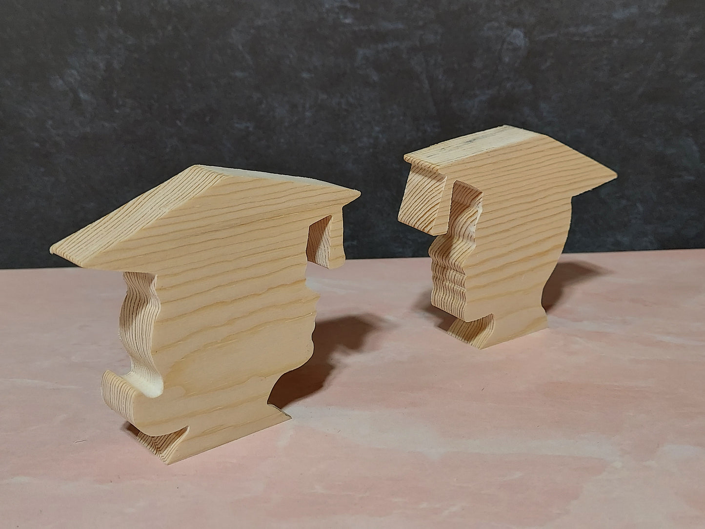 Unfinished Wooden Graduation Head Cutout