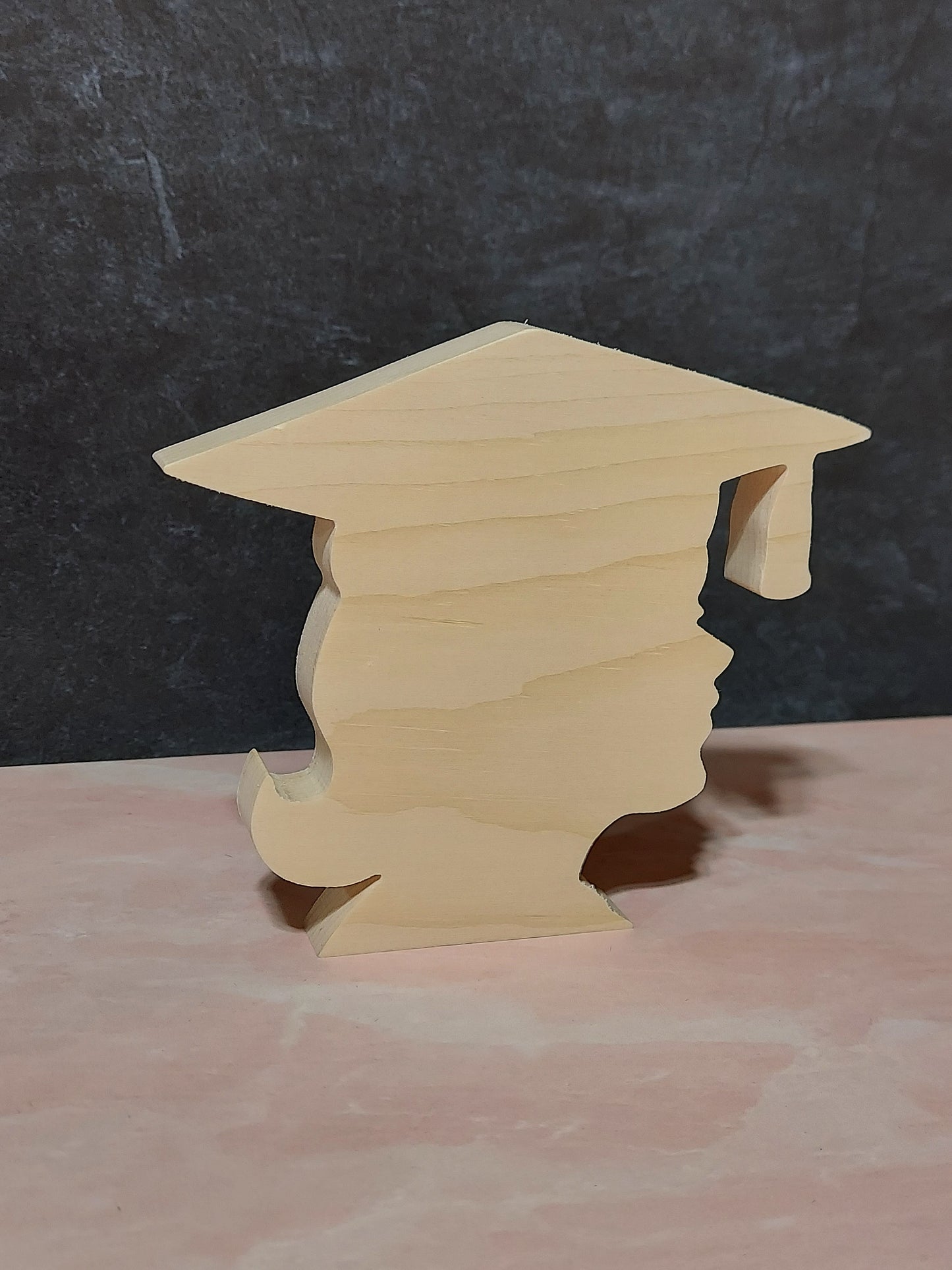 Unfinished Wooden Graduation Head Cutout