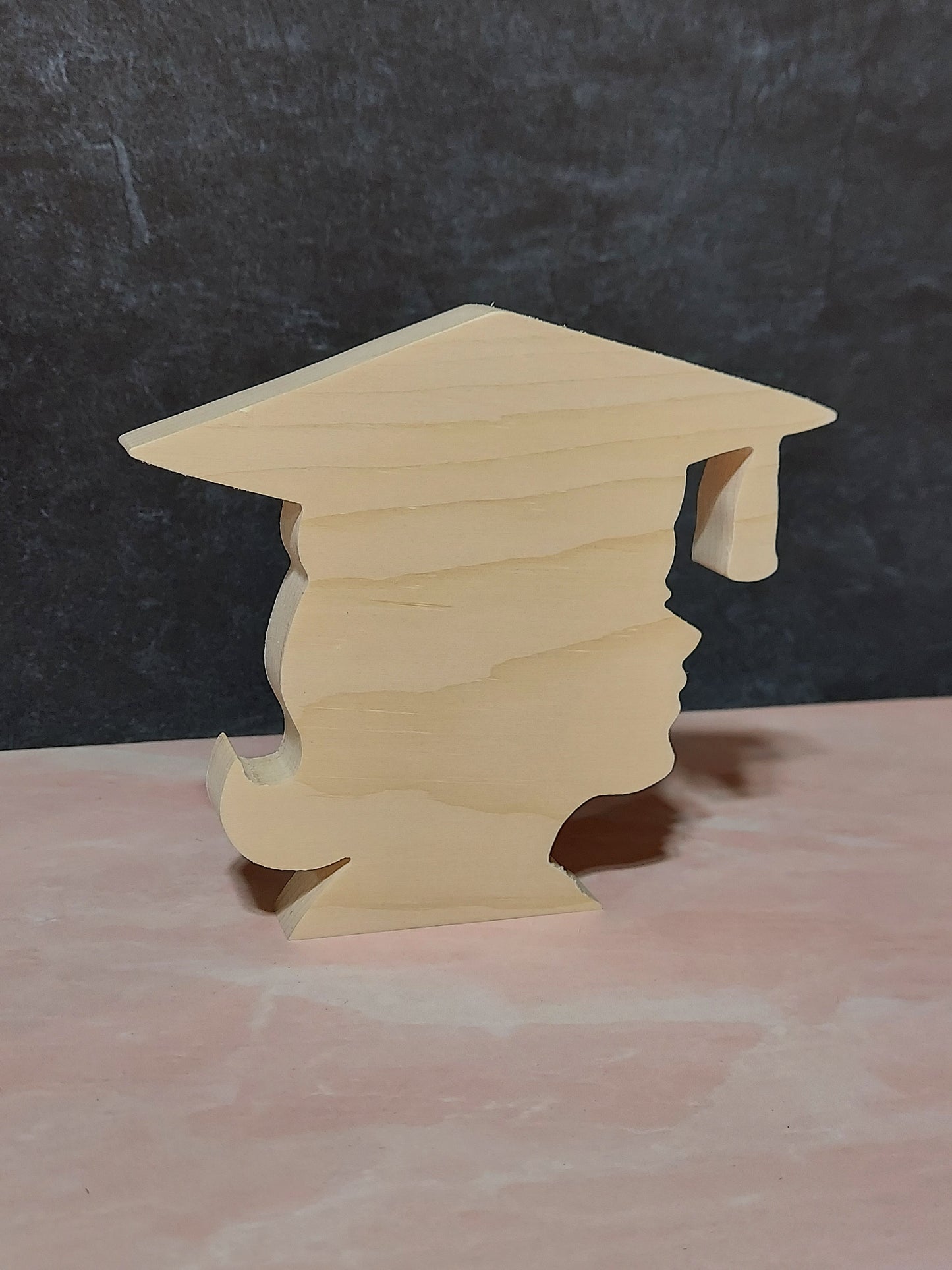 Unfinished Wooden Graduation Head Cutout