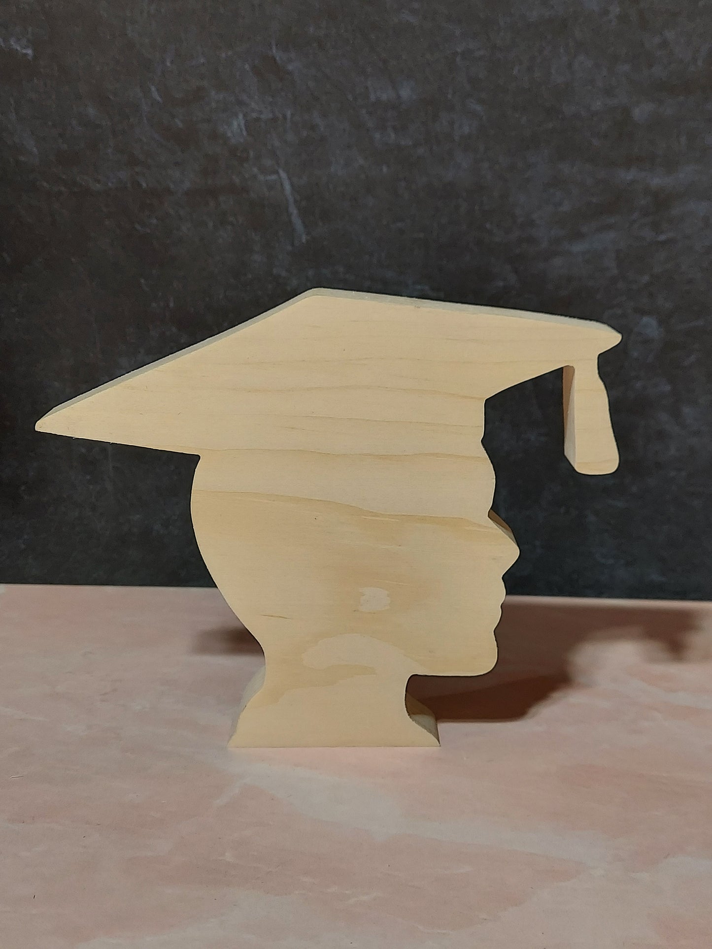 Unfinished Wooden Graduation Head Cutout