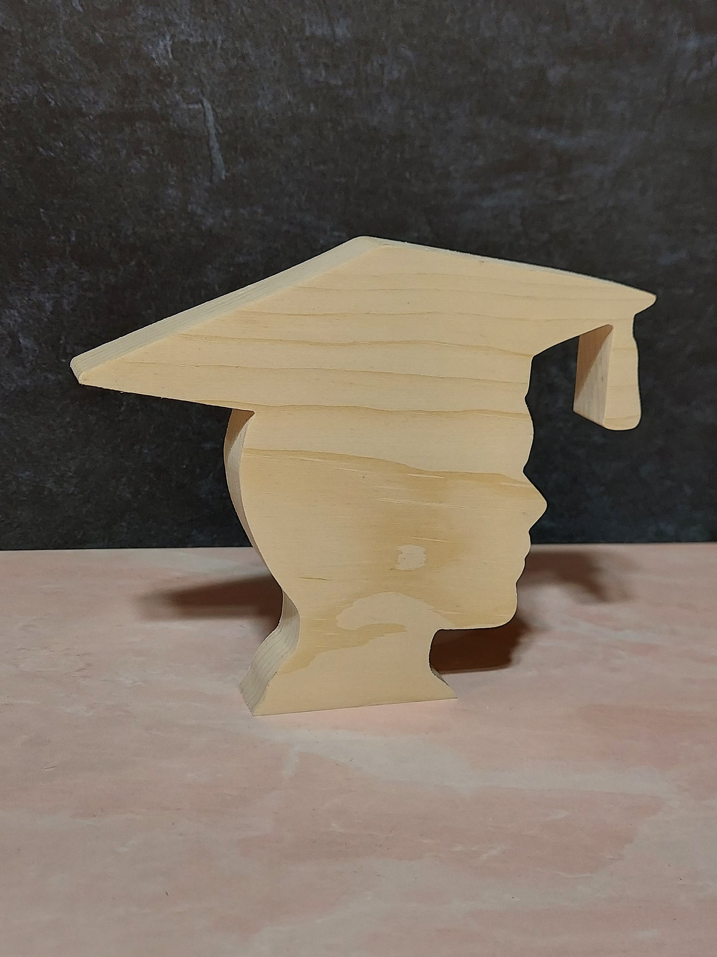 Unfinished Wooden Graduation Head Cutout