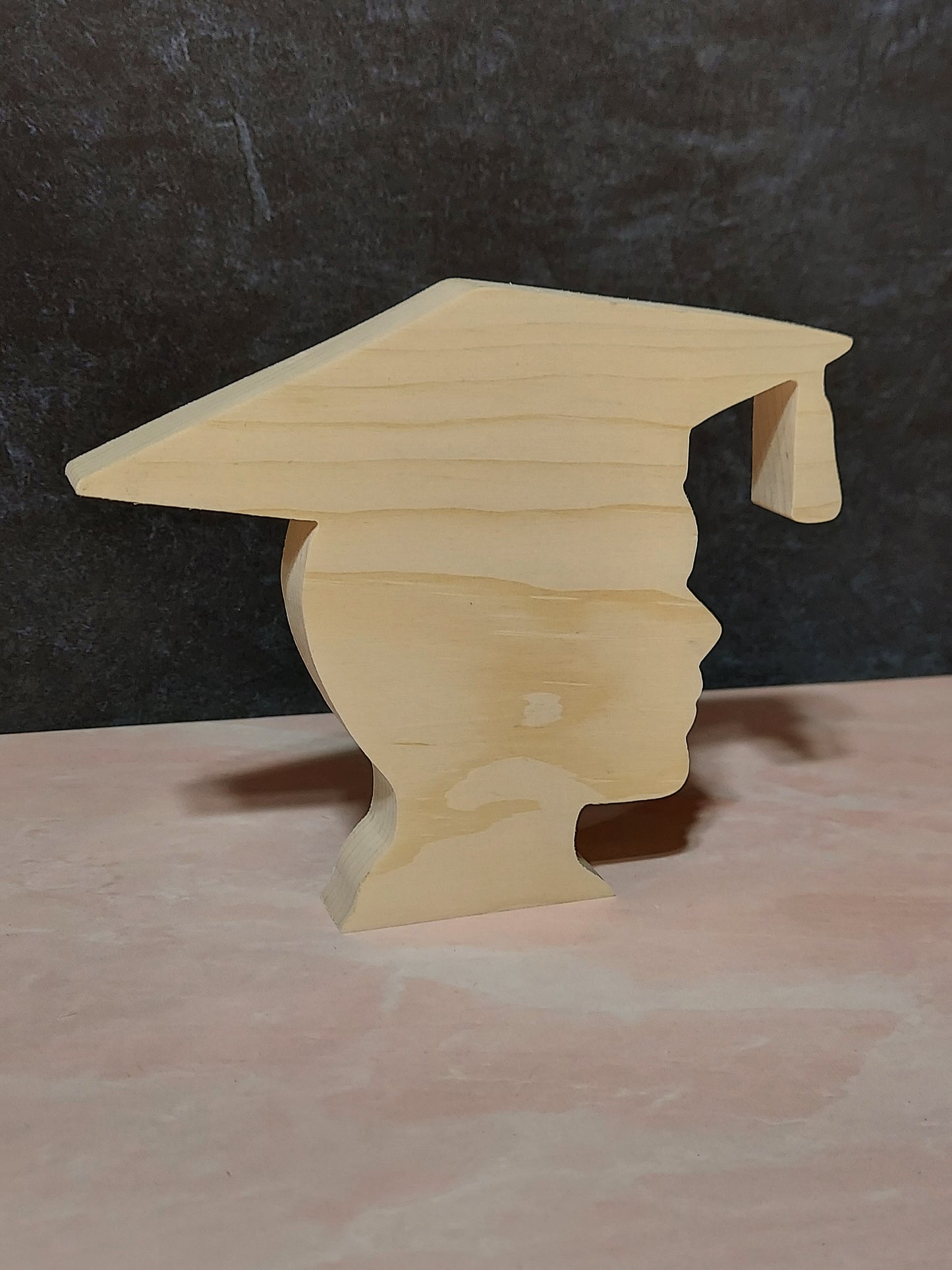 Unfinished Wooden Graduation Head Cutout