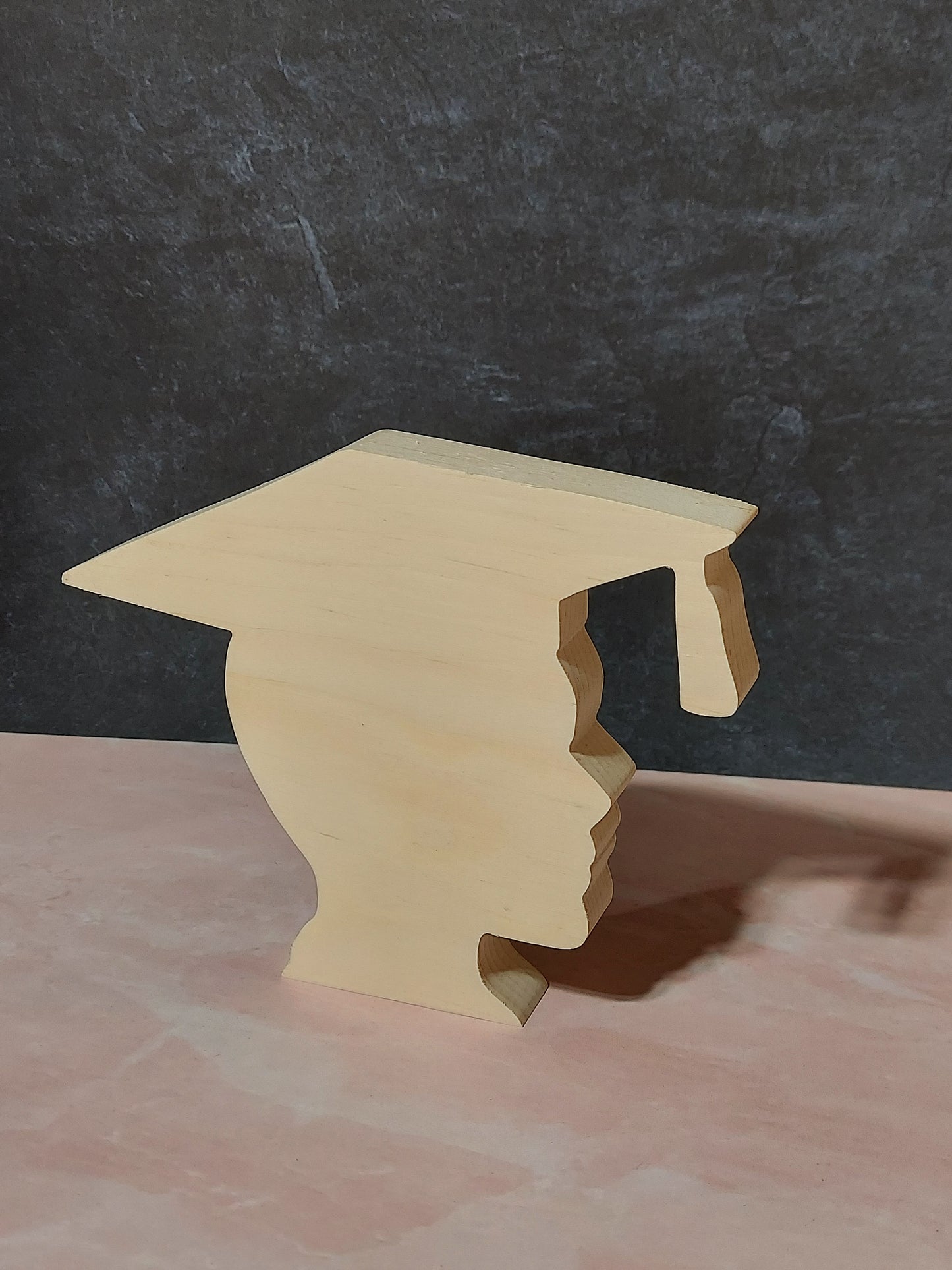 Unfinished Wooden Graduation Head Cutout