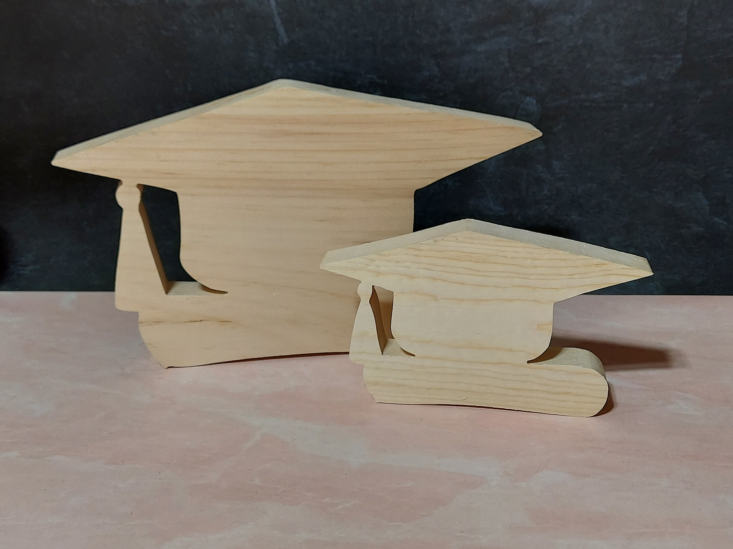 Unfinished Wooden Cap  with Diploma Cutout