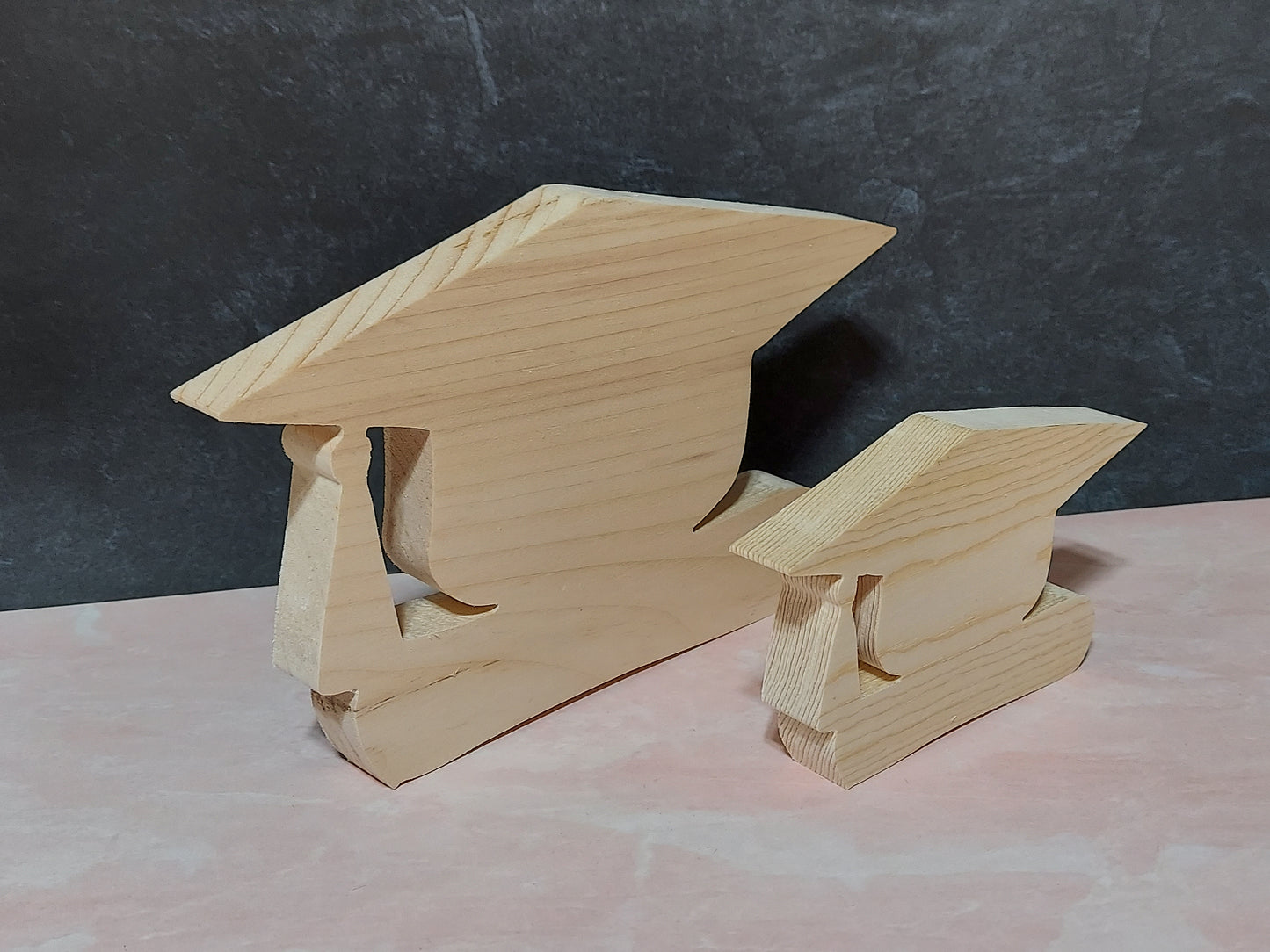 Unfinished Wooden Cap  with Diploma Cutout