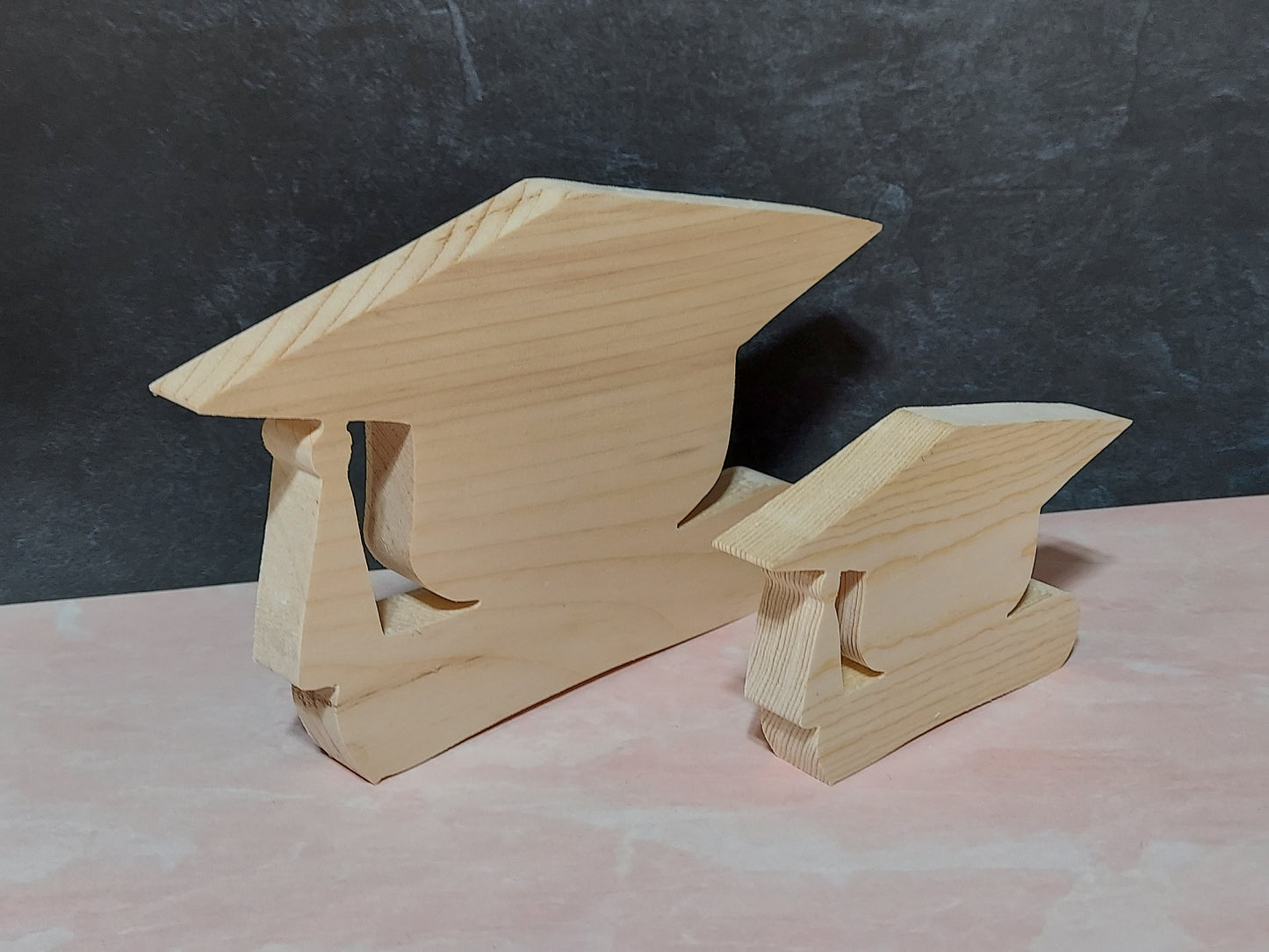 Unfinished Wooden Cap  with Diploma Cutout