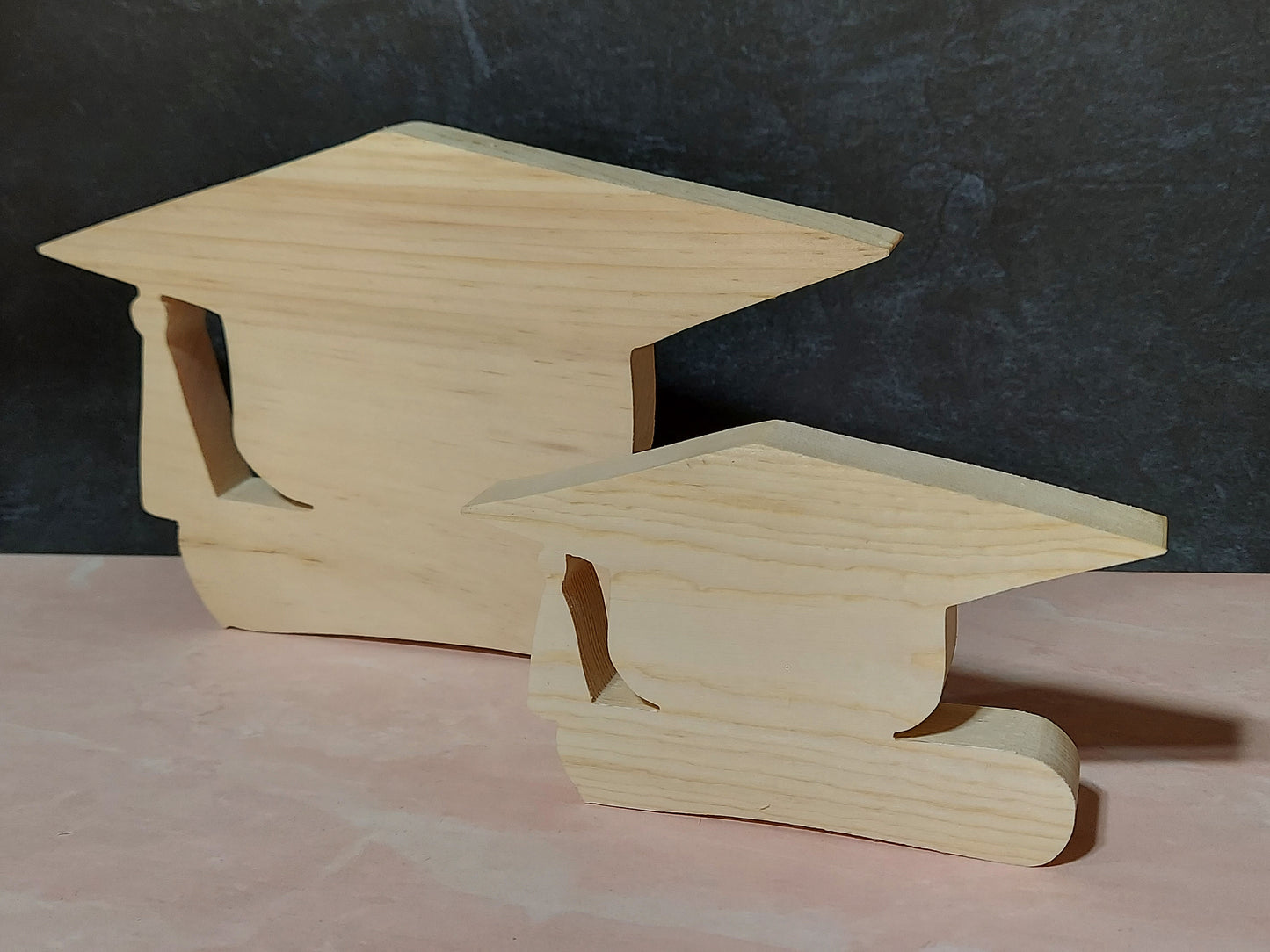 Unfinished Wooden Cap  with Diploma Cutout