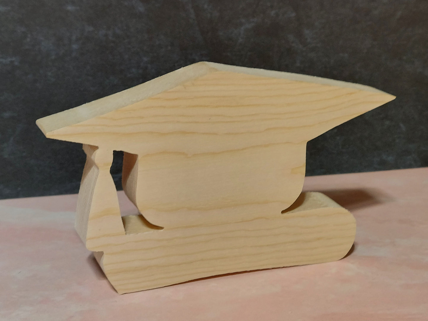 Unfinished Wooden Cap  with Diploma Cutout
