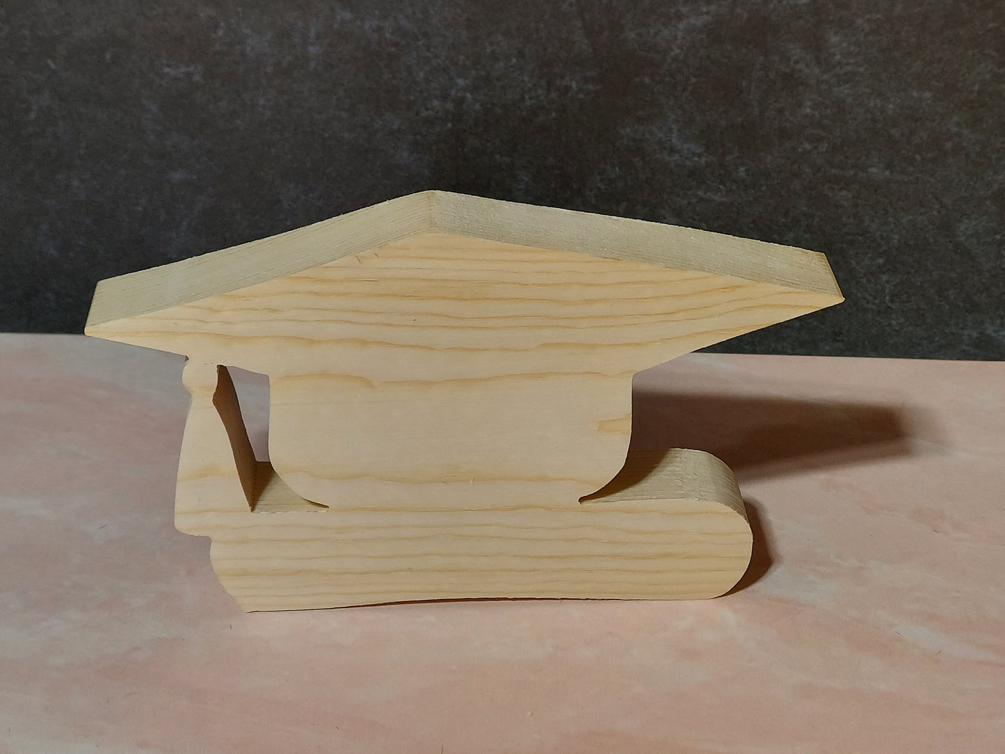 Unfinished Wooden Cap  with Diploma Cutout