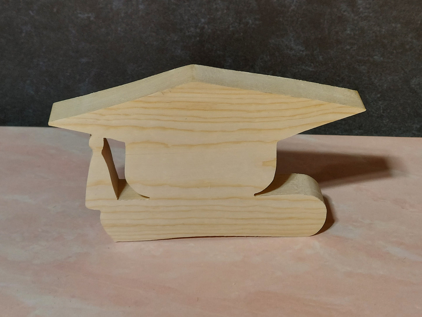 Unfinished Wooden Cap  with Diploma Cutout