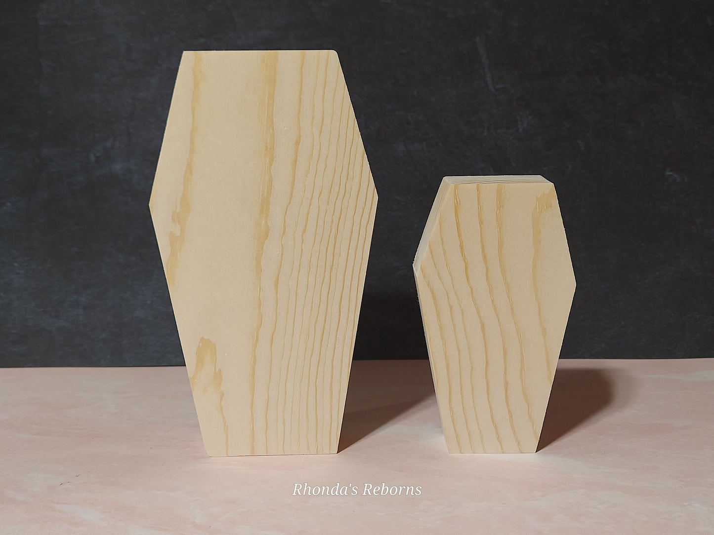 Unfinished Wooden Coffin Cutout