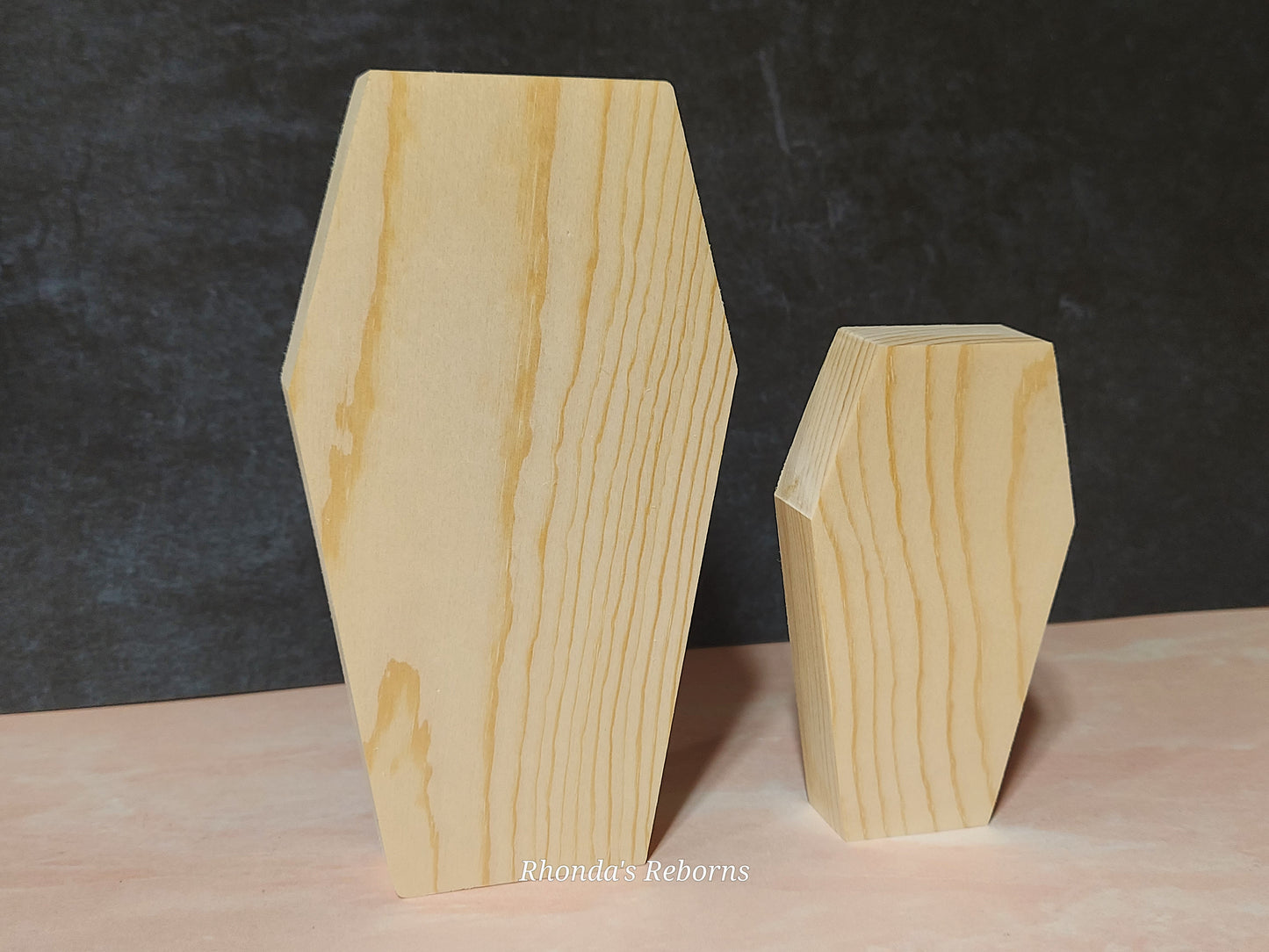 Unfinished Wooden Coffin Cutout