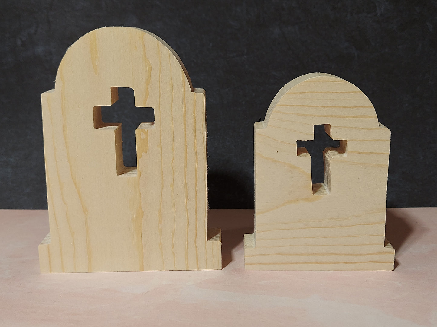 Unfinished Wooden Tombstone Cutout