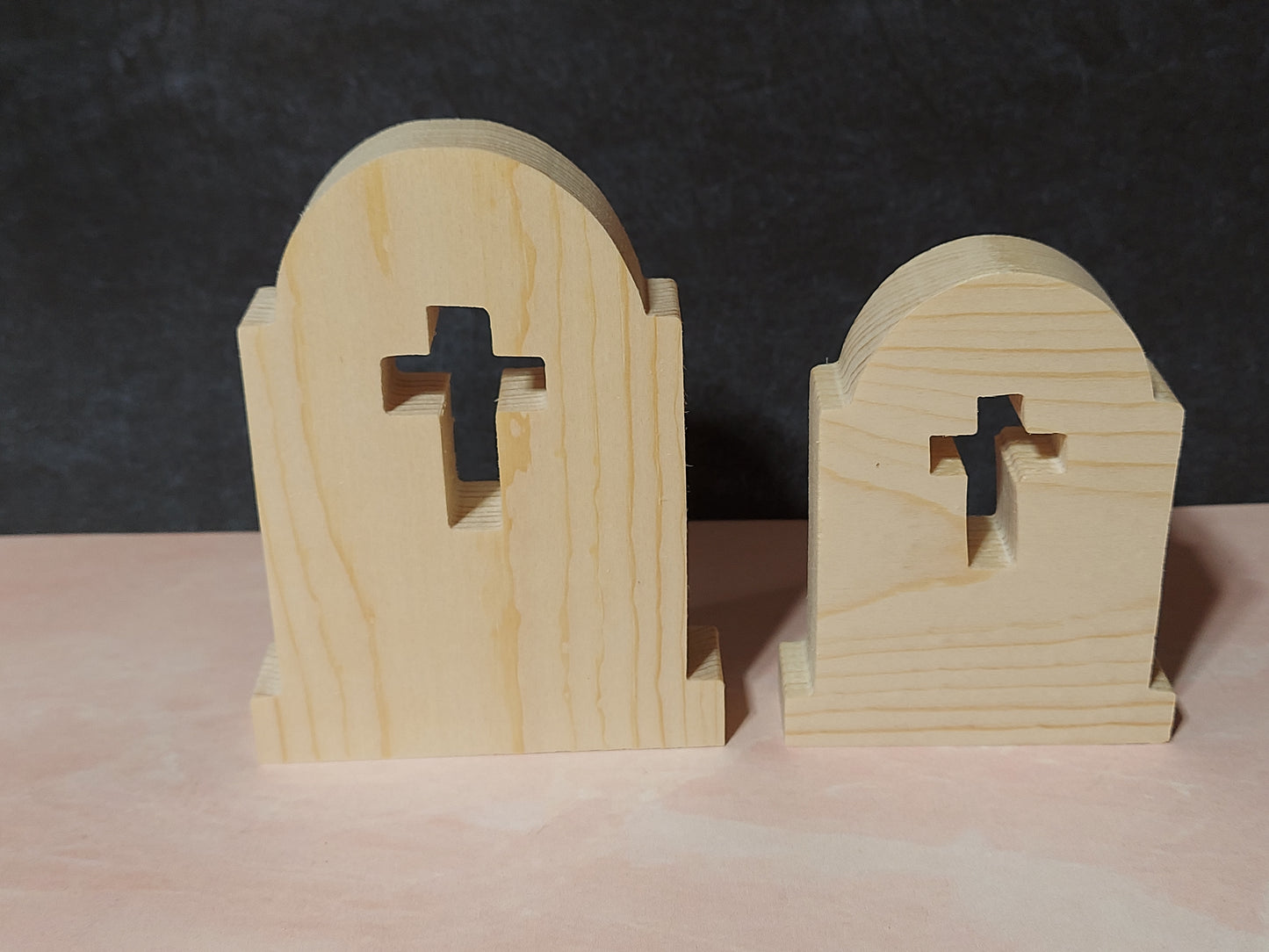 Unfinished Wooden Tombstone Cutout