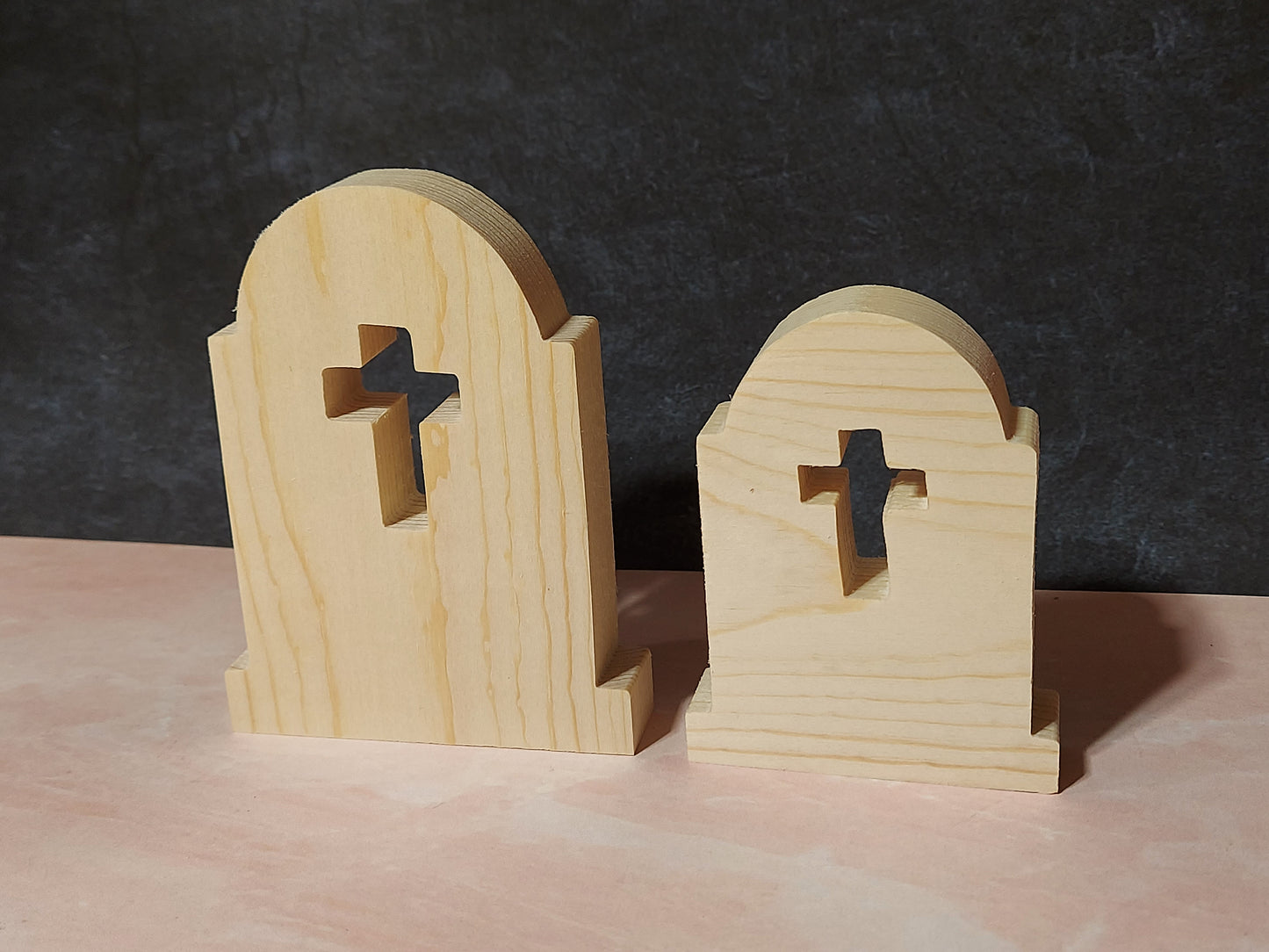 Unfinished Wooden Tombstone Cutout