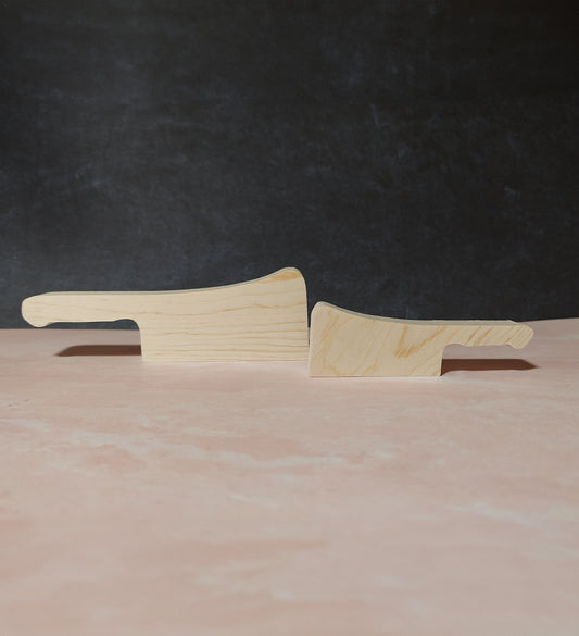 Unfinished Wooden Cleaver  Cutout