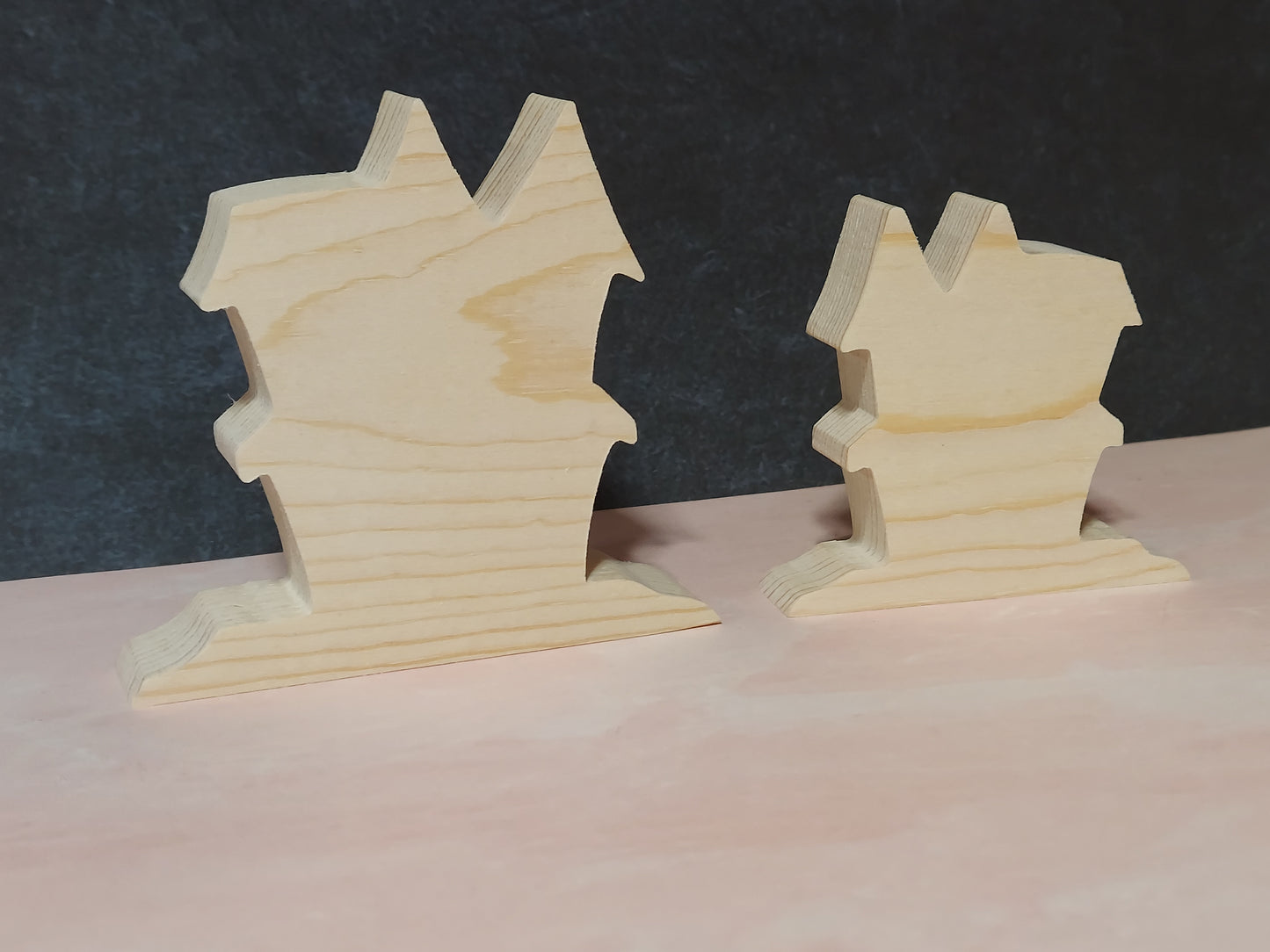 Unfinished Wooden Haunted House Cutout