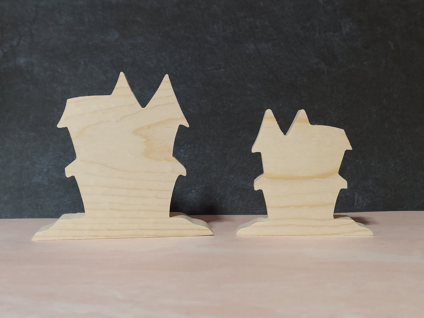 Unfinished Wooden Haunted House Cutout