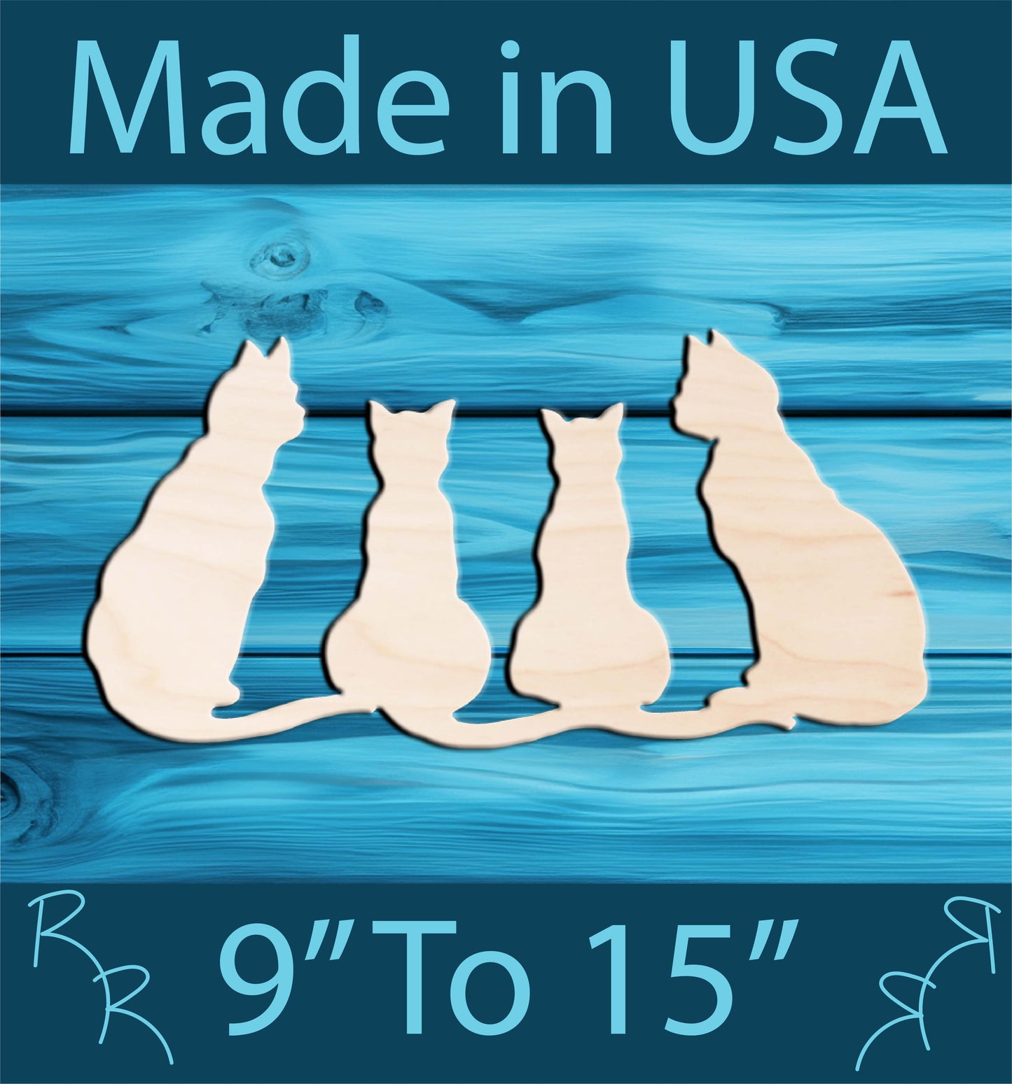 Unfinished Wood Cat Shape