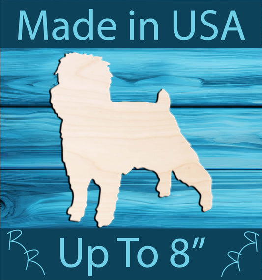 Unfinished Wood Dog Shape - Affenpinscher monkey terrier