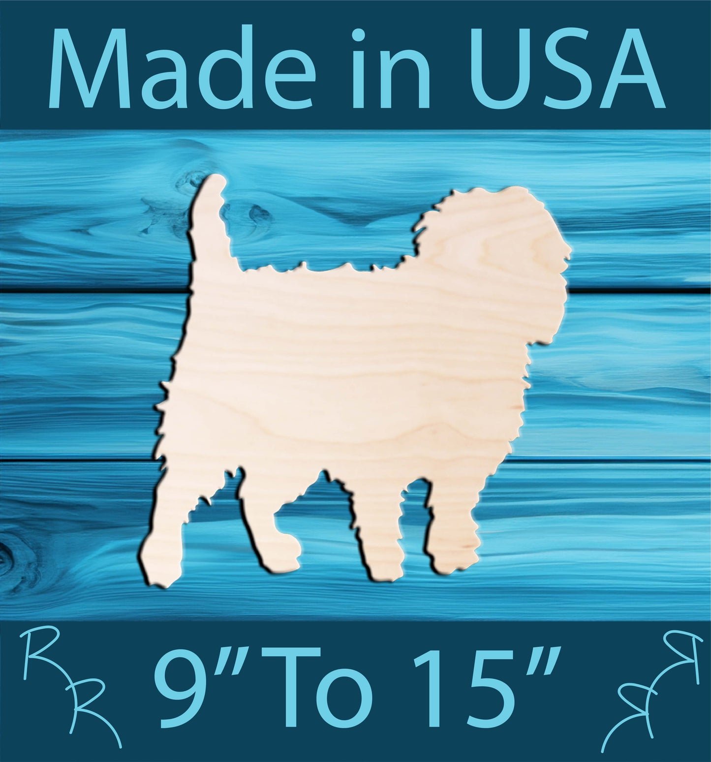 Unfinished Wood Dog Shape - Affenpinscher monkey terrier
