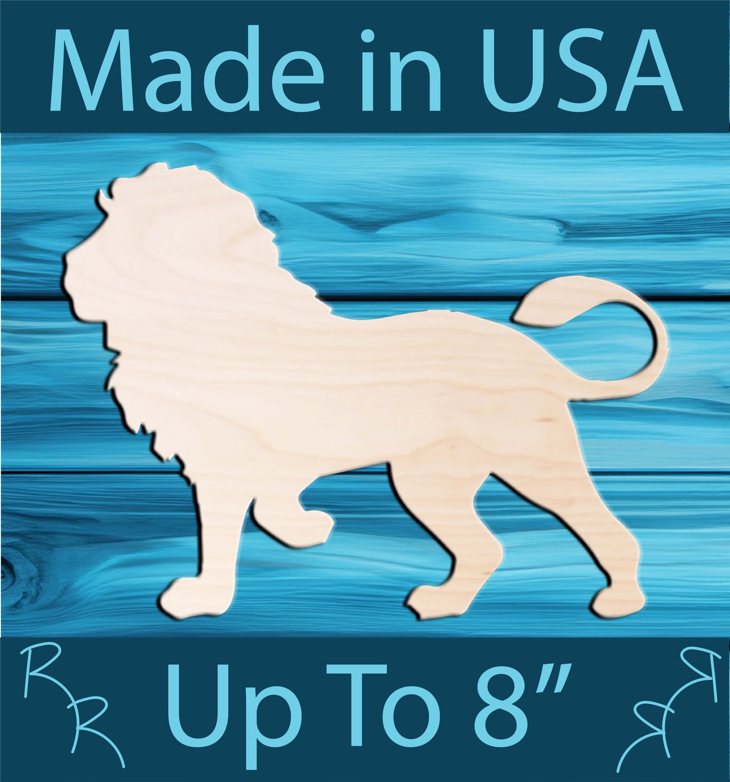 Unfinished Wood Lion Shape