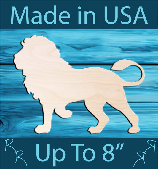 Unfinished Wood Lion Shape