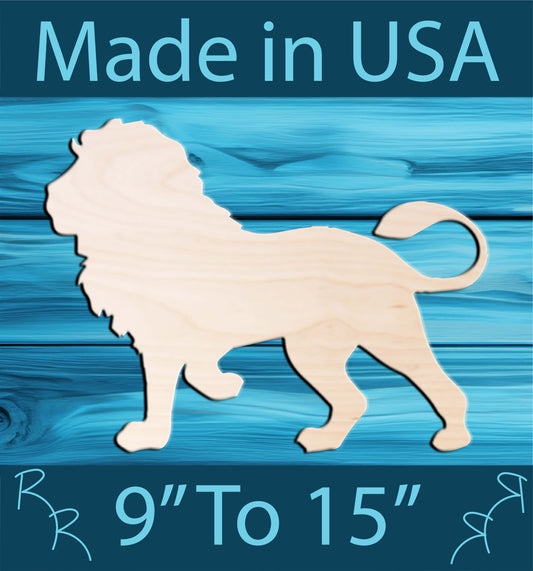 Unfinished Wood Lion Shape