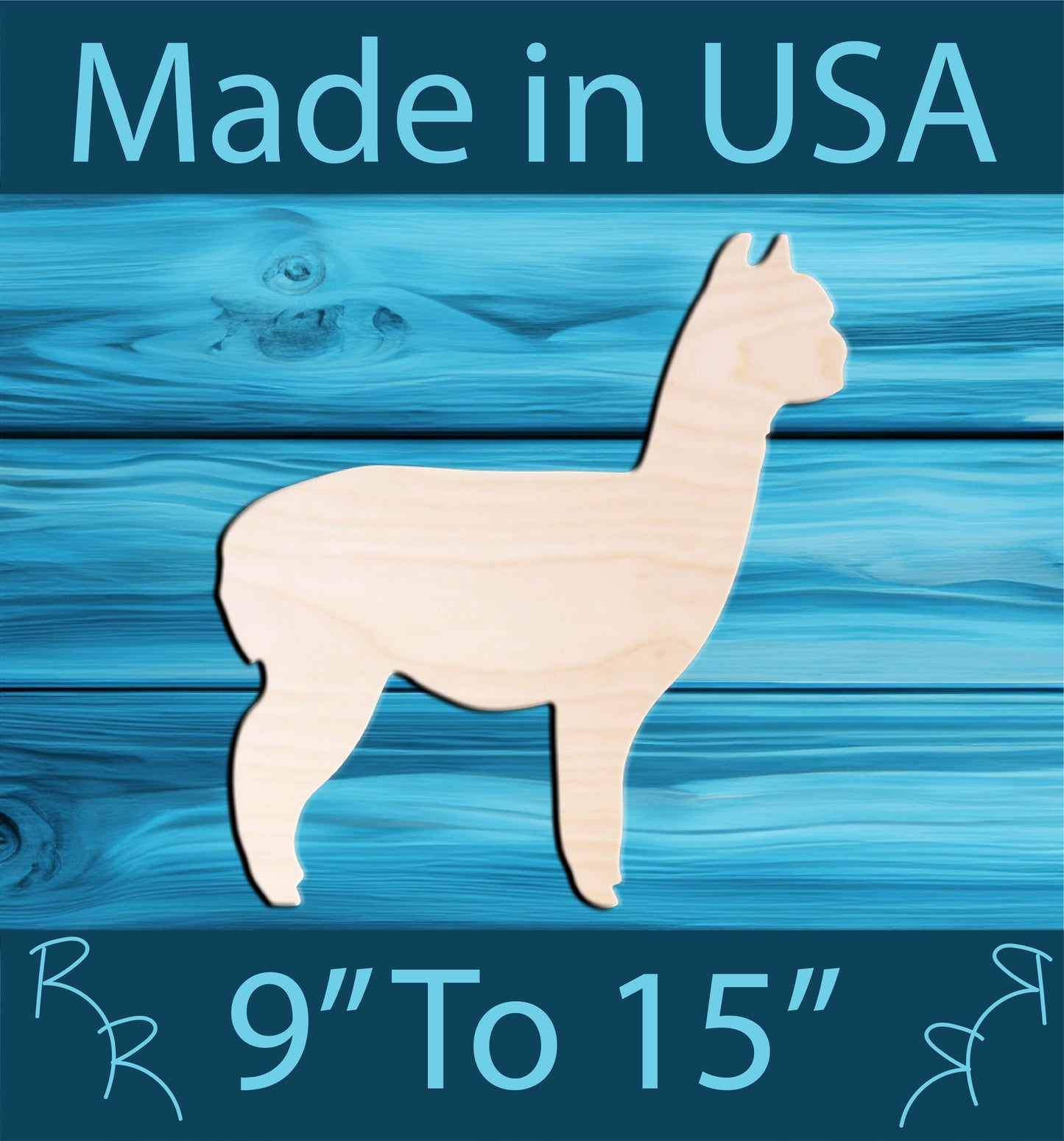 Unfinished Wood Alpaca Shape