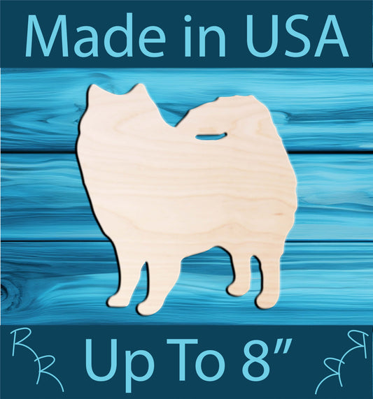 Unfinished Wood Dog Shape - American Eskimo