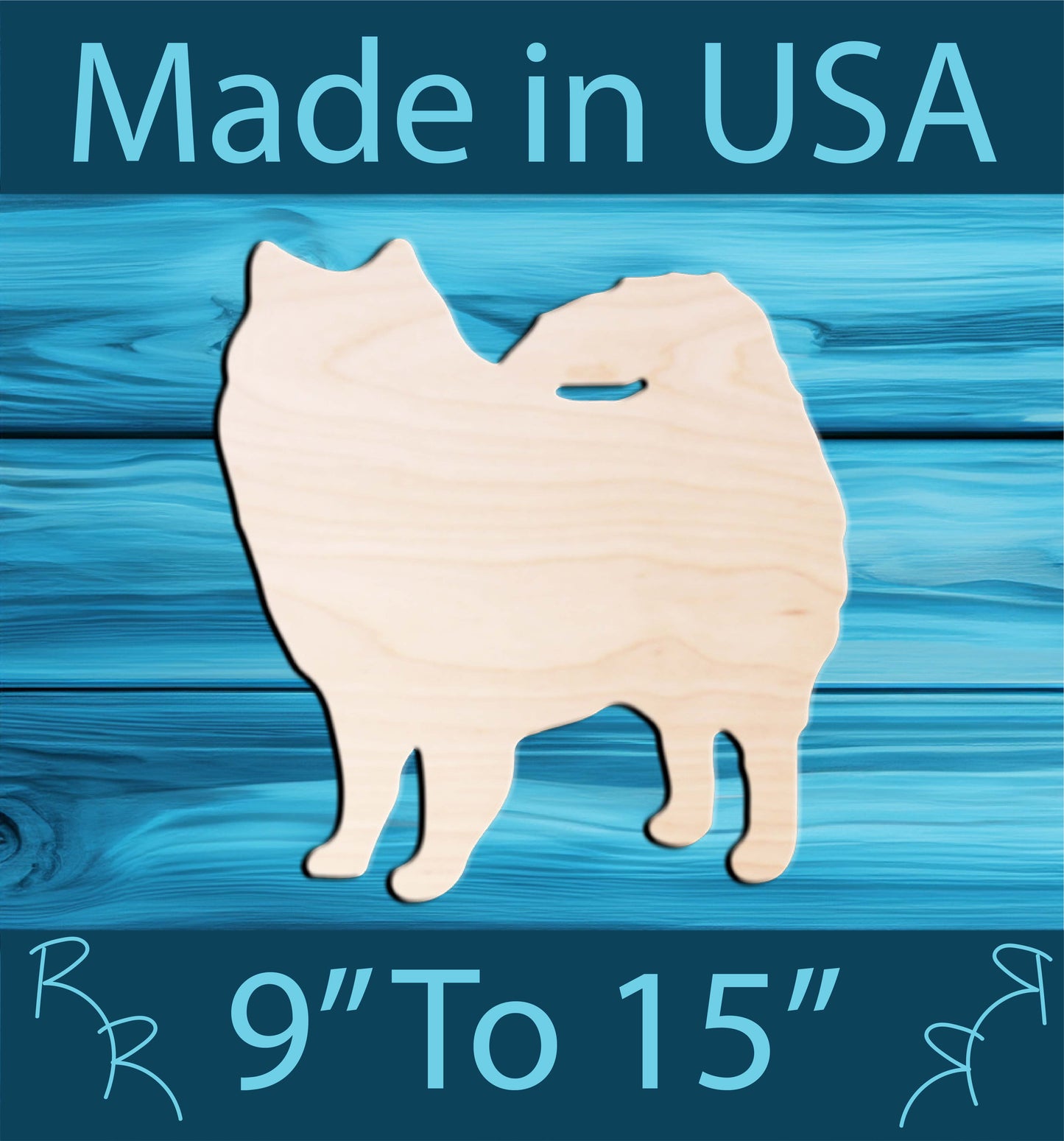 Unfinished Wood Dog Shape - American Eskimo