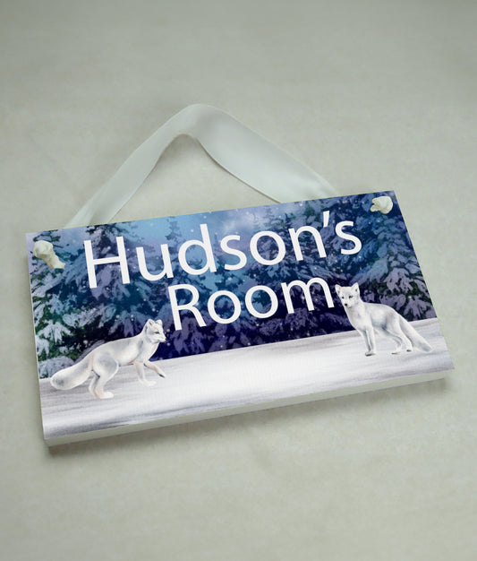 Arctic Fox Door Sign