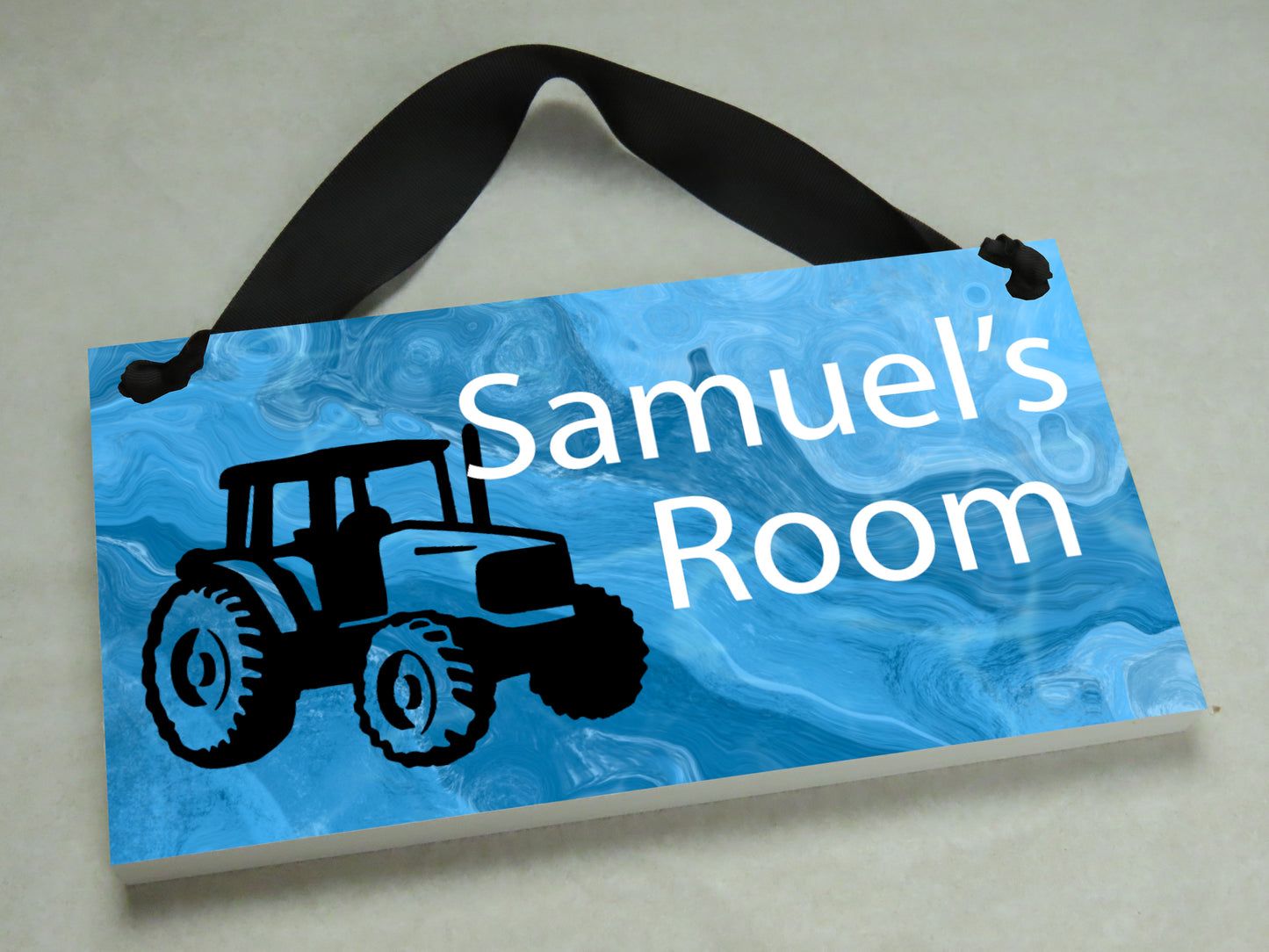 Blue Tractor Door Sign