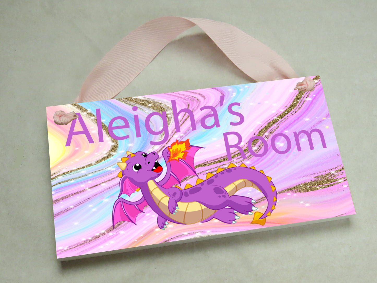 Purple Dragon Door Sign