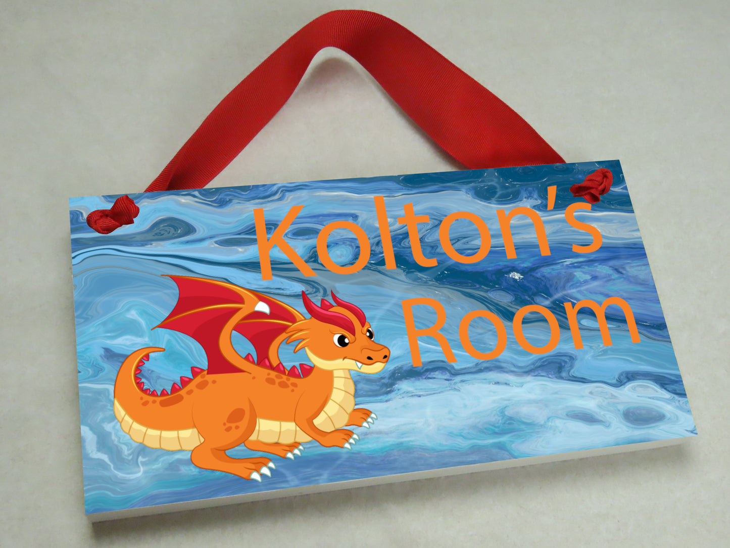 Orange Dragon Door Sign