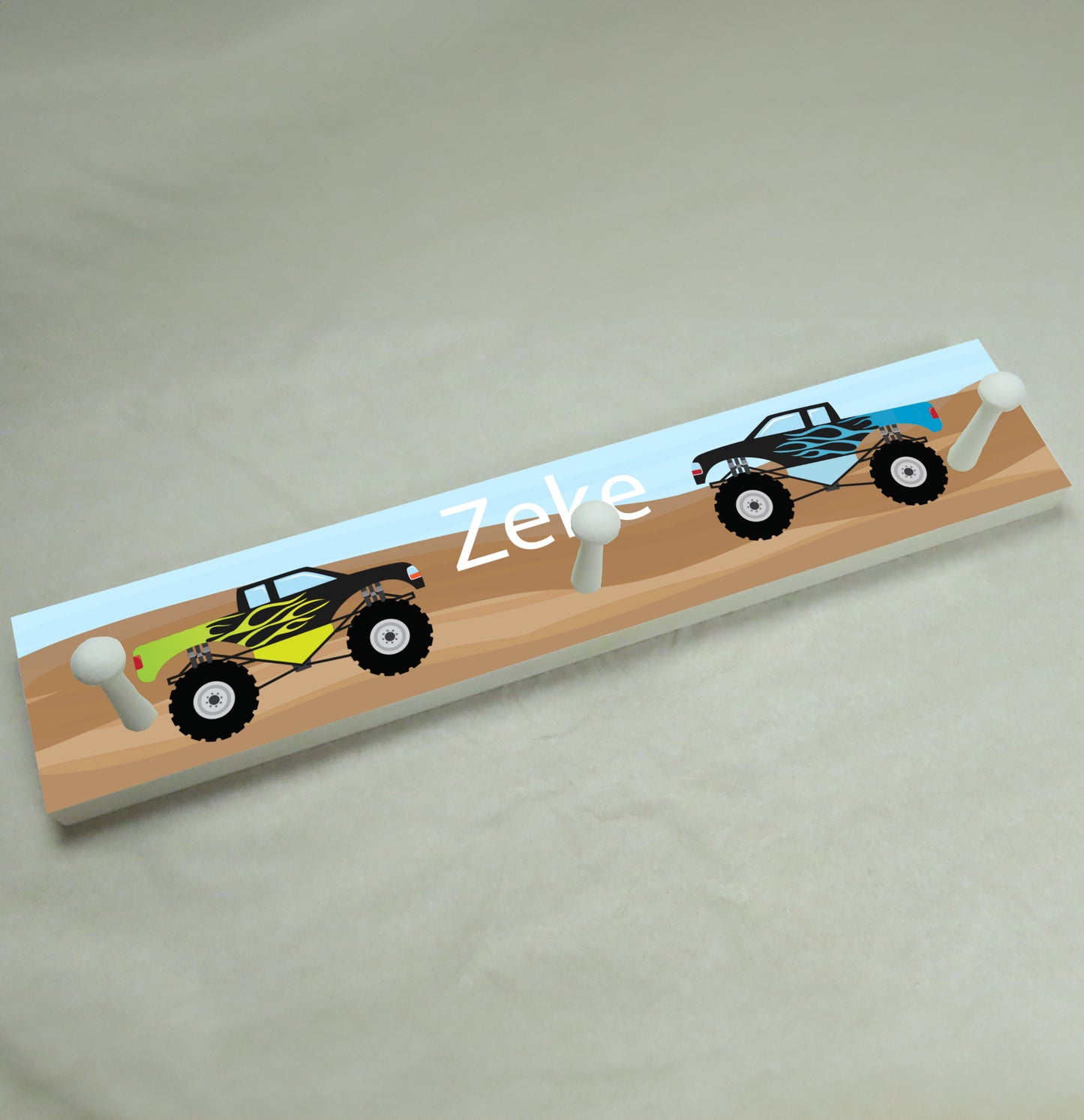 Monster Trucks 2 Coat Rack