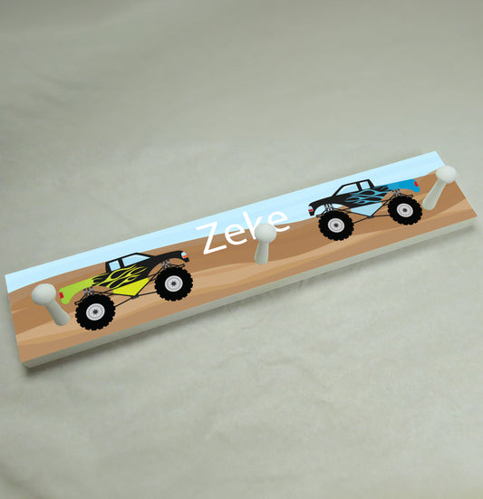 Monster Trucks 2 Coat Rack