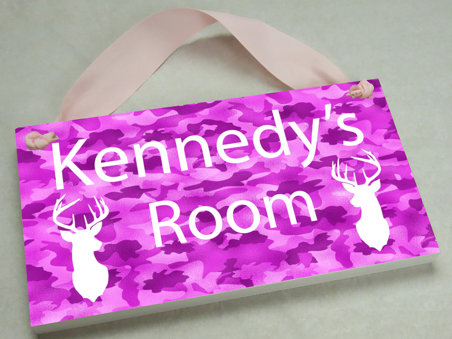Hot Pink Camo Door Sign
