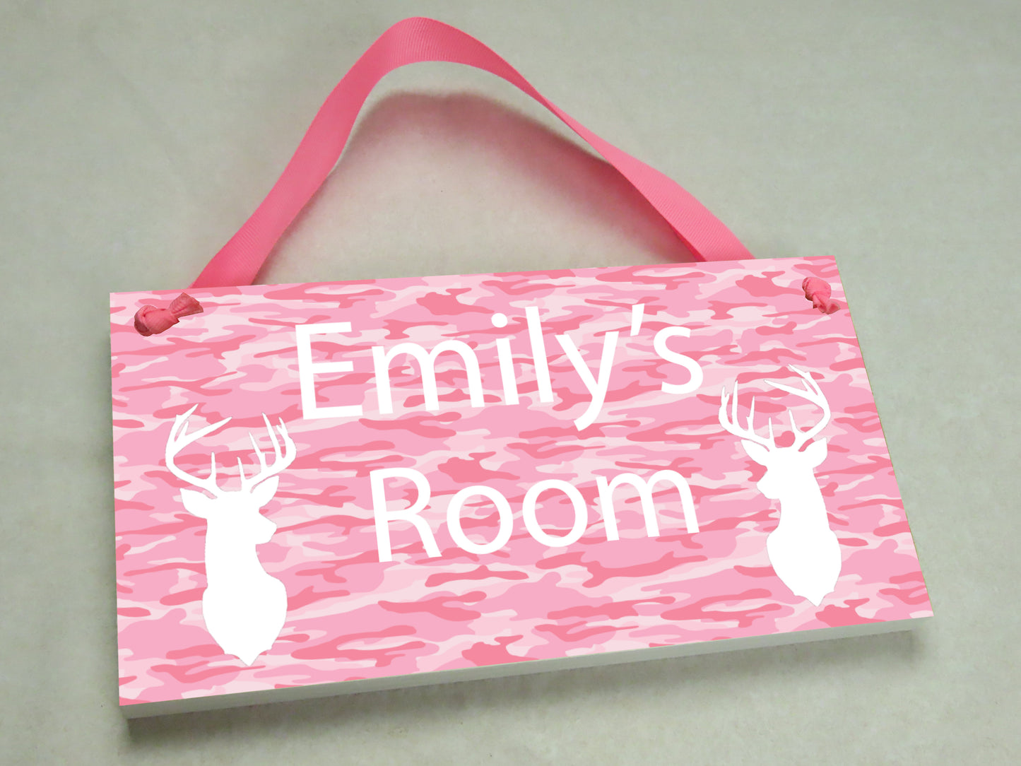 Pink Camo Door Sign