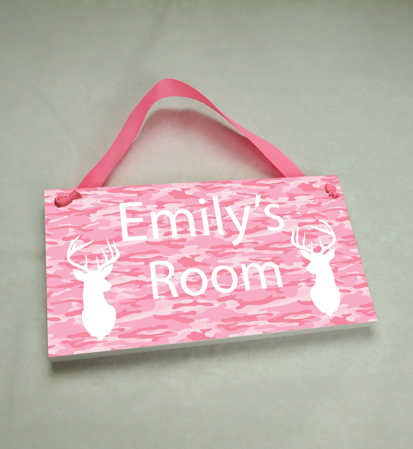 Pink Camo Door Sign
