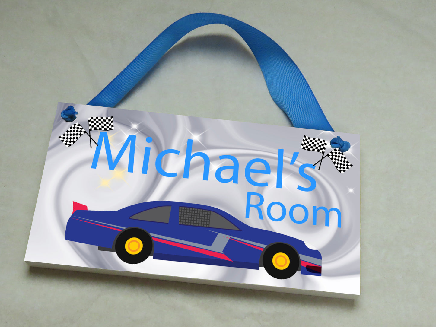 Race Car 2 Door Sign