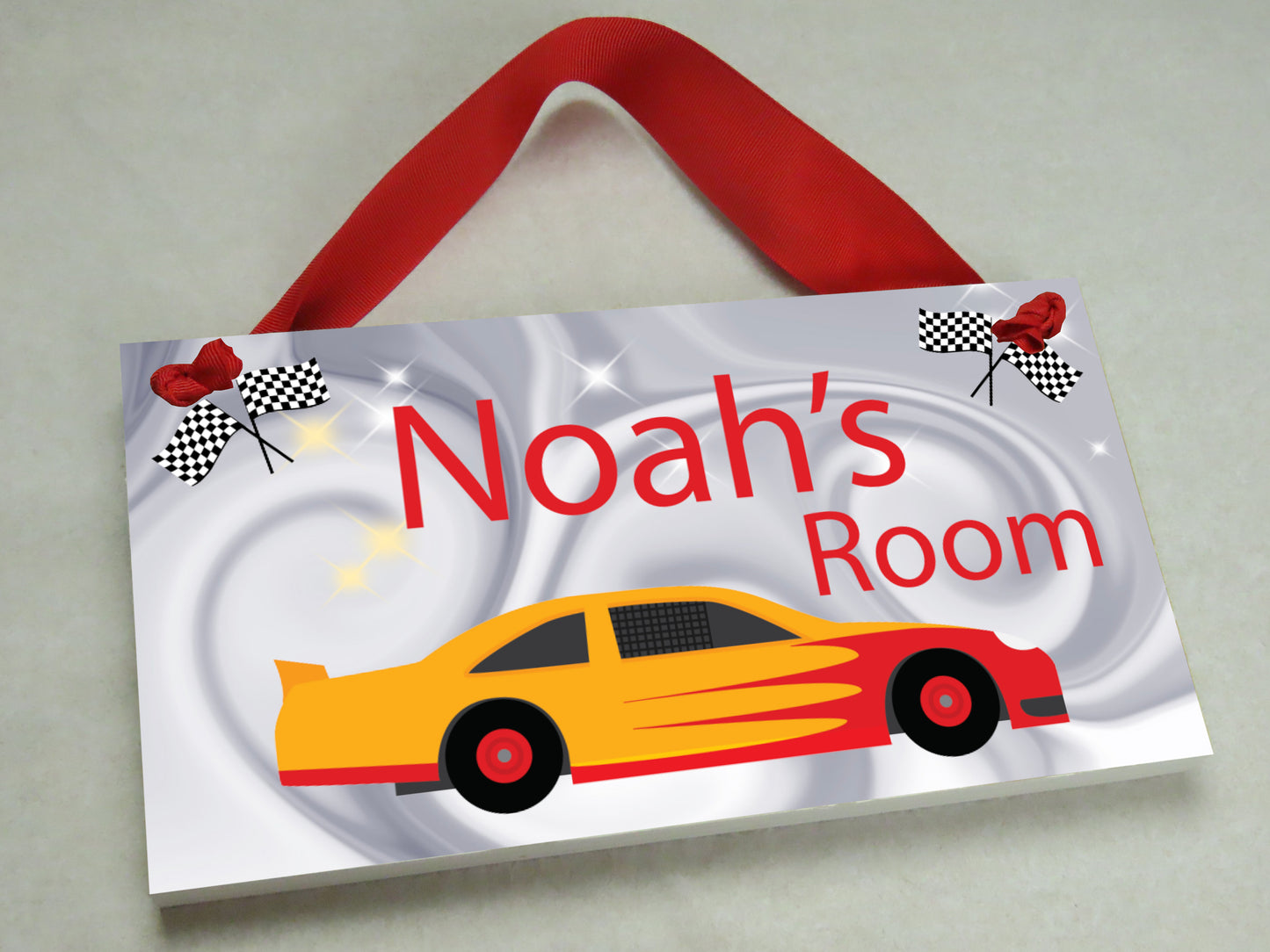 Race Car 3 Door Sign