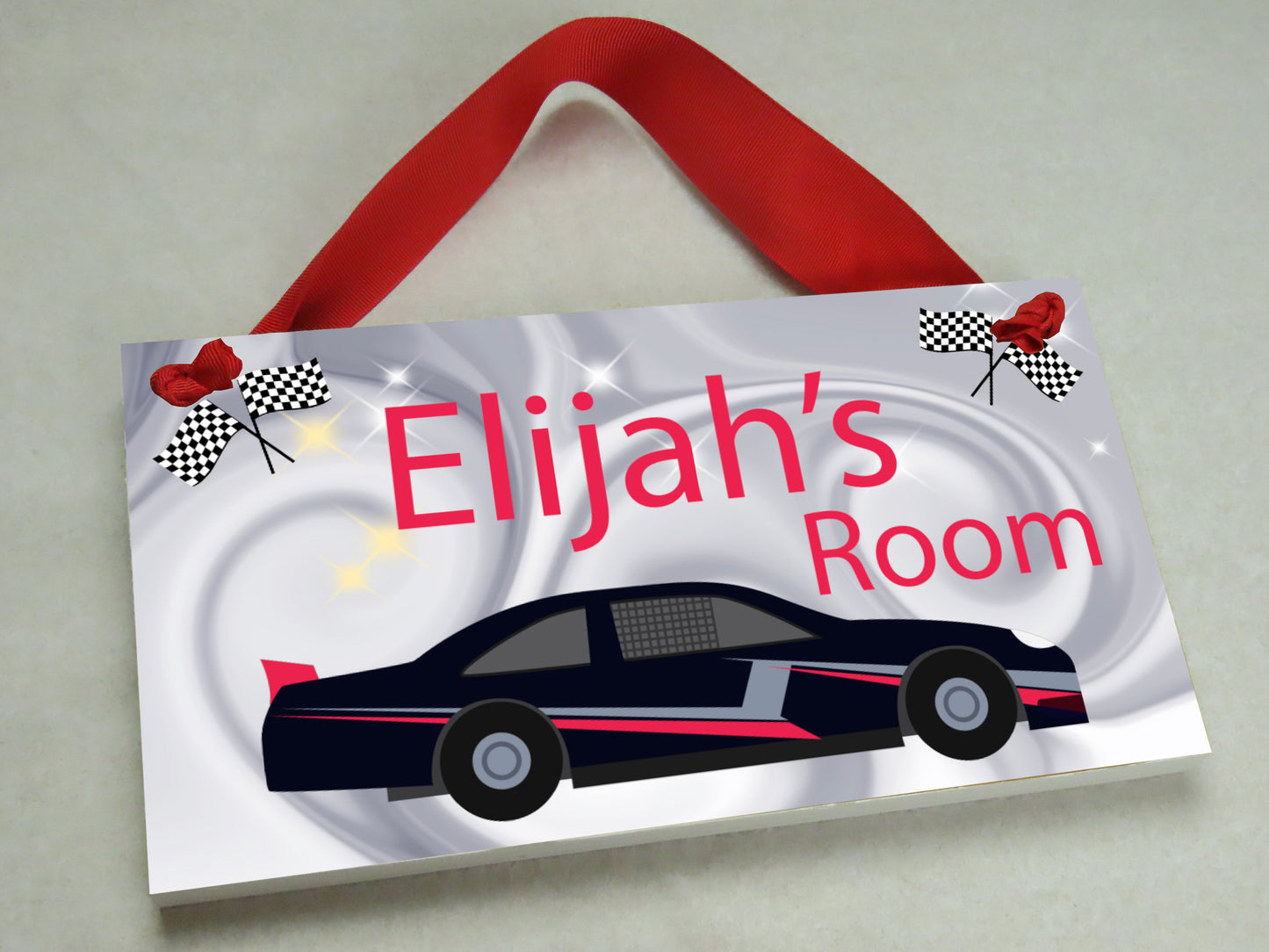 Race Car 5 Door Sign