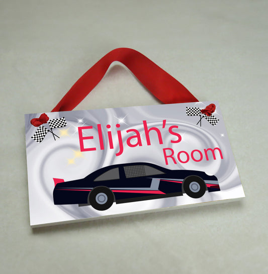 Race Car 5 Door Sign